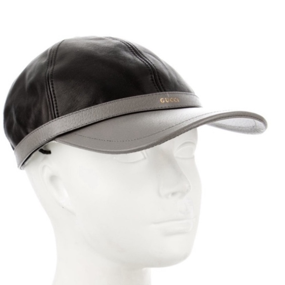 Gucci Leather Logo Baseball Cap Sz Medium (56 cm) new with tags